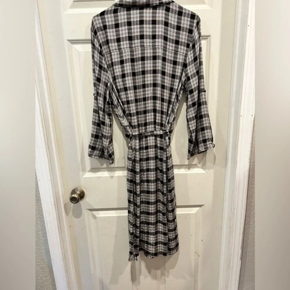 Max Studio Plaid Shirt Dress size Large - Picture 7 of 9